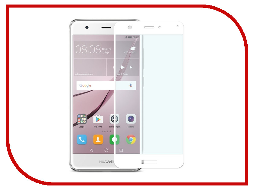 фото Аксессуар Защитное стекло для Huawei Nova CaseGuru Full Screen 0.33mm White 91110