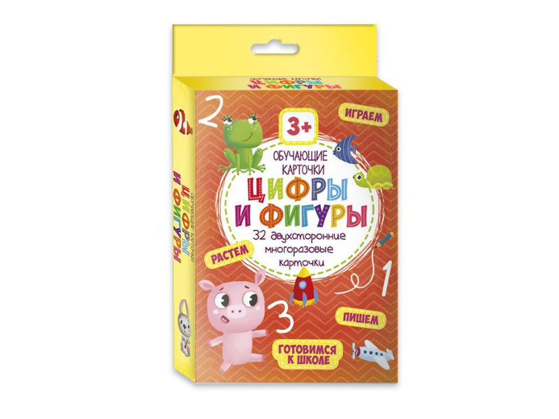 

Пособие Обучающие карточки Феникс+ Цифры и фигуры 48130