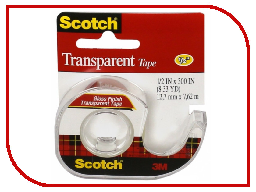 

3M Scotch 12.7mm x 7.62m Transparent 144SS-ENG 225939, 144SS-ENG
