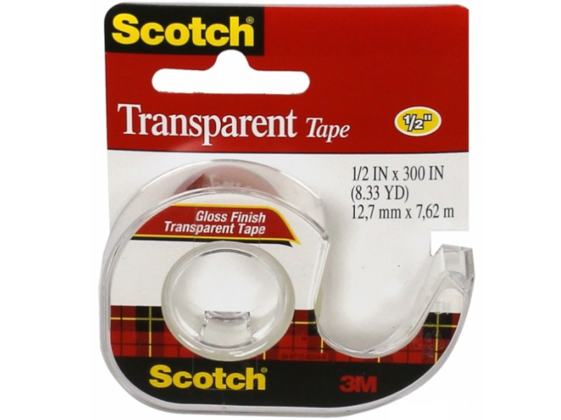 

Клейкая лента 3M Scotch 12.7mm x 7.62m Transparent 144SS-ENG 225939, 144SS-ENG