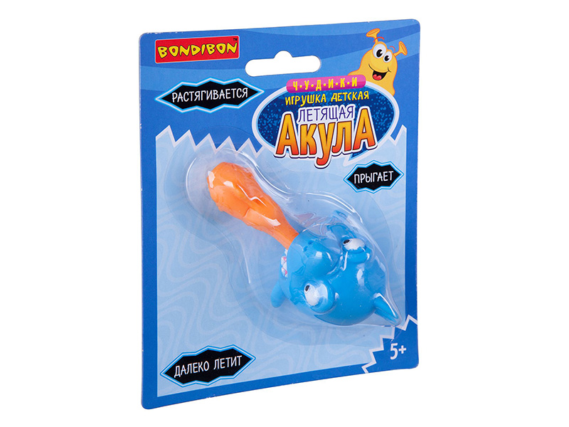 фото Игрушка-мяч bondibon чудики летящая акула light blue вв3040