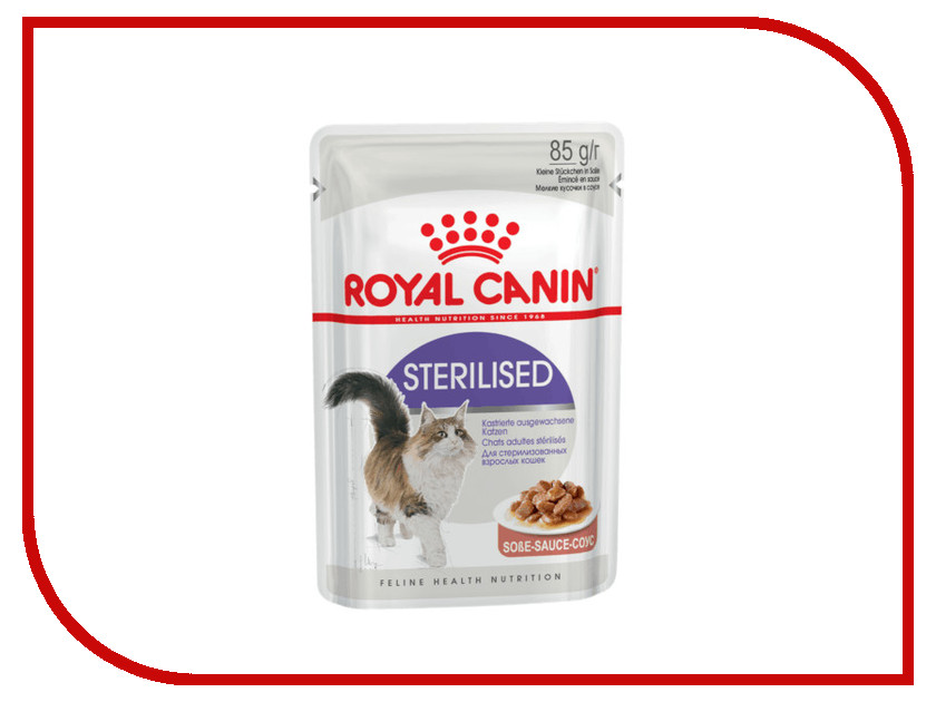 

Корм ROYAL CANIN Sterilised Кусочки в соусе 85g для стерилизованных кошек 70226, 70226