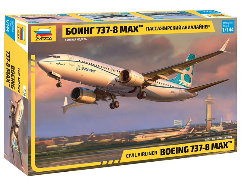 

Сборная модель Zvezda Пассажирский авиалайнер Боинг 737-8 Max 7026