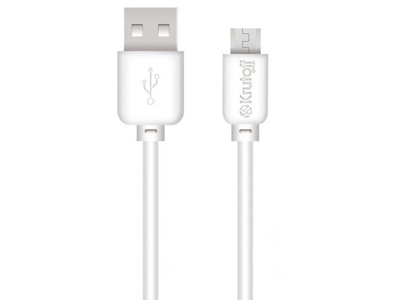 

Аксессуар Krutoff Classic USB - microUSB 0.2m White 14852, 14852