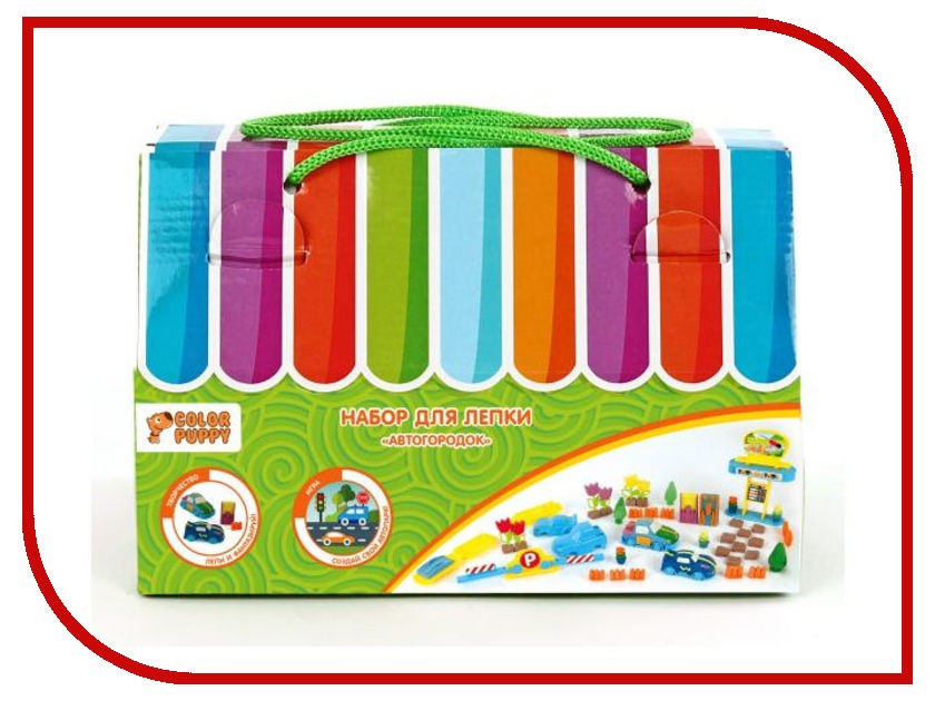 

Набор для лепки Color Puppy Автогородок - тесто 240g + аксессуары 631729, Автогородок