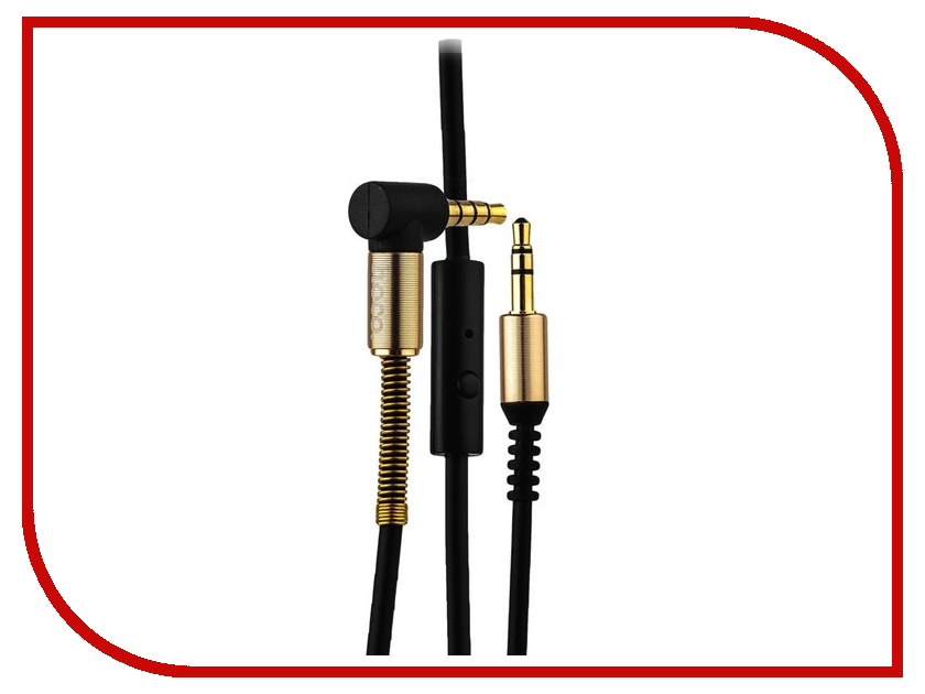 

Аксессуар Hoco Spring UPA02 c микрофоном 3.5 Jack/M - 3.5 Jack/M Black, UPA02