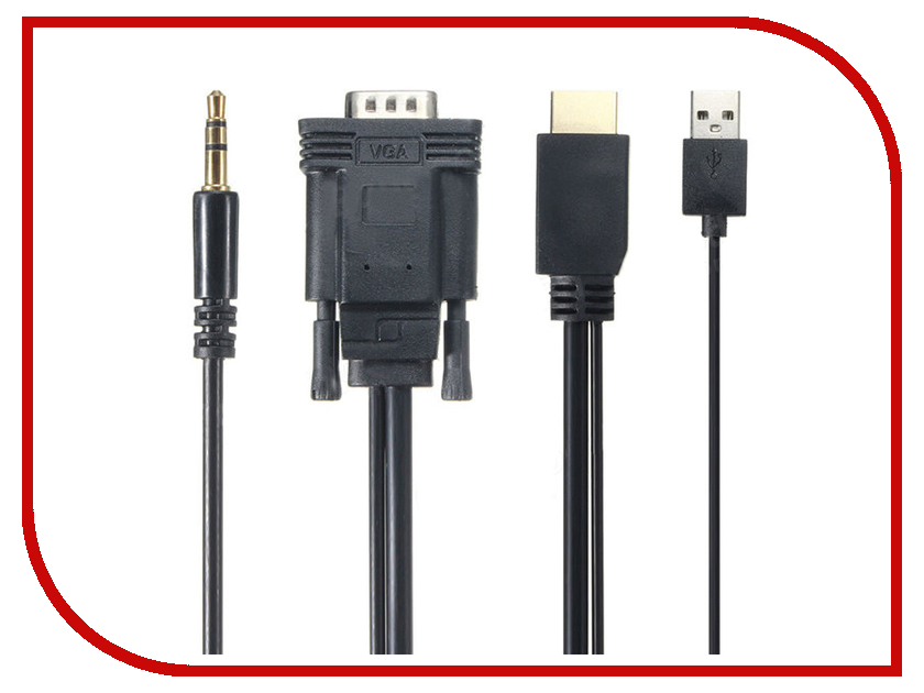 фото Аксессуар Orient C700 HDMI M - VGA 15M + Audio jack 3.5mm 1m Black