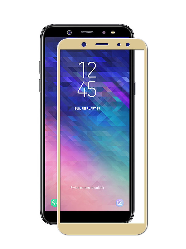 фото Аксессуар Защитное стекло для Samsung Galaxy A6 2018 Ubik 3D Gold