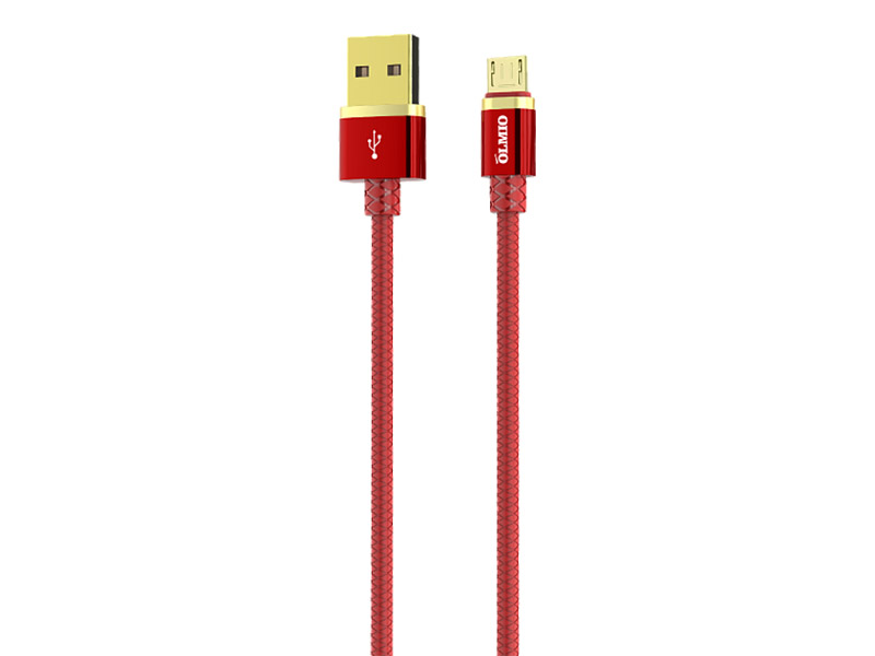 

Аксессуар Olmio Deluxe USB 2.0 - microUSB 1m 2.1A Red ПР038852, ПР038852