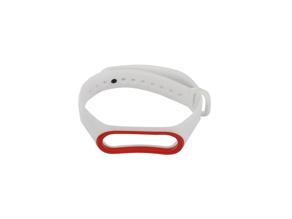 фото Aксессуар Ремешок Gurdini Silicone для Xiaomi Mi Band 4 / Mi Band 3 White-Red 907371