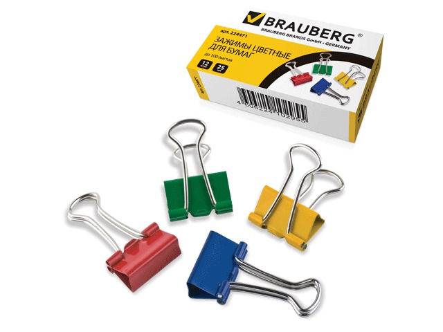 

Зажимы для бумаг Brauberg 224471, 224471