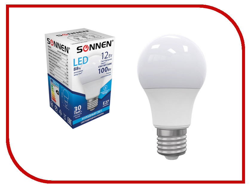 

Лампочка Sonnen LED A60 12W 4000K E27 453698, A60-12W-4