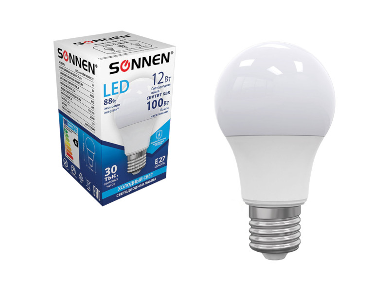 фото Лампочка Sonnen LED A60 E27 12W 175-265V 4000K 1300Lm Daylight 453698