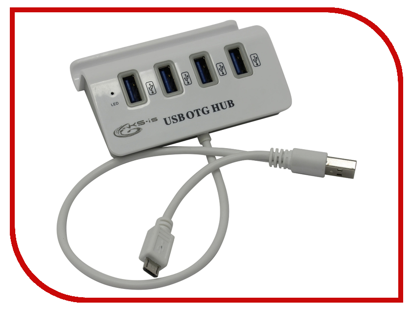 

Хаб USB KS-is OTG - MicroUSB M Grey KS-341, KS-341