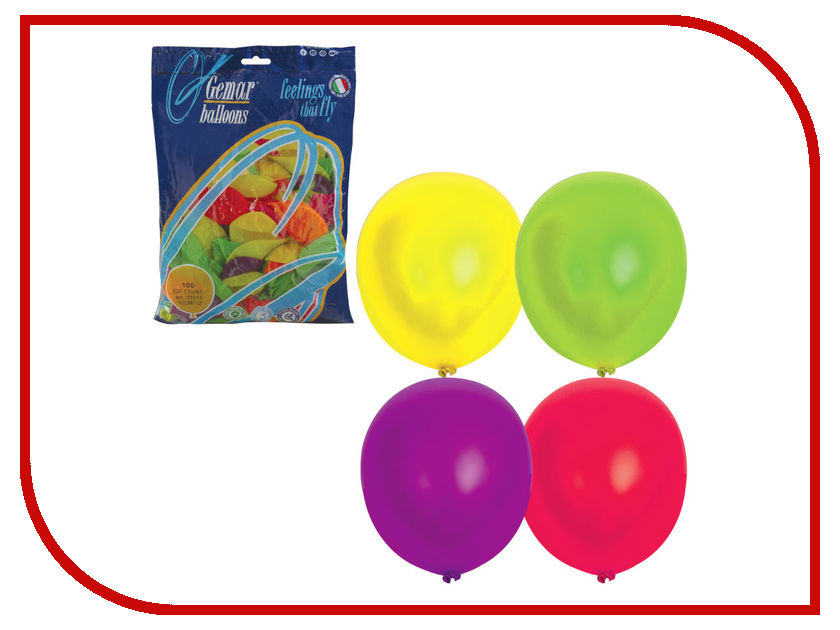 фото Набор воздушных шаров Веселая затея 12-inch 100шт Неон Ассорти 1101-0005