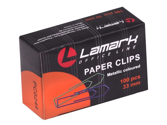 

Скрепки Lamark 100шт 33mm Colored PC0244, PC0244