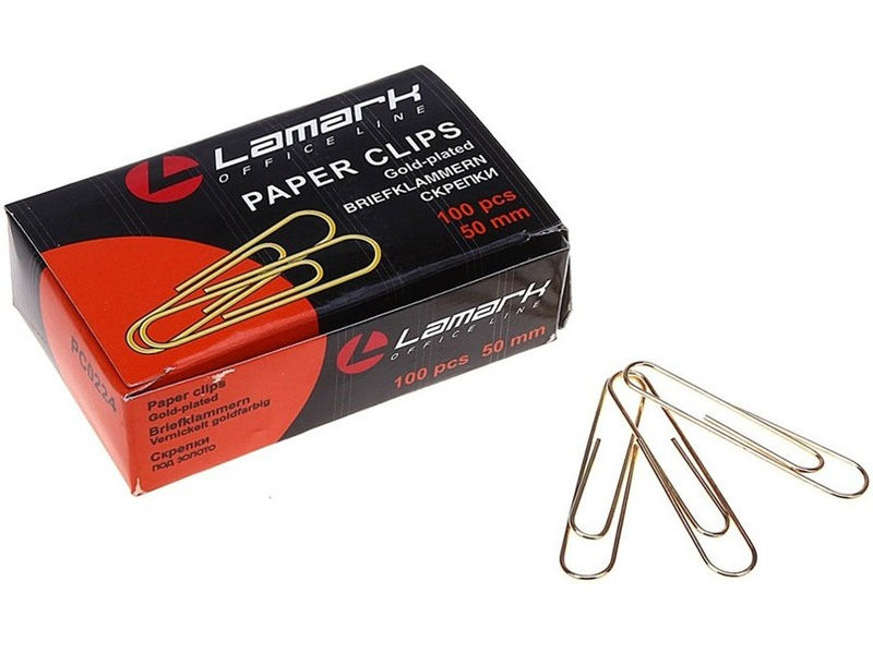

Скрепки Lamark 100шт 50m Gold PC0224, PC0224