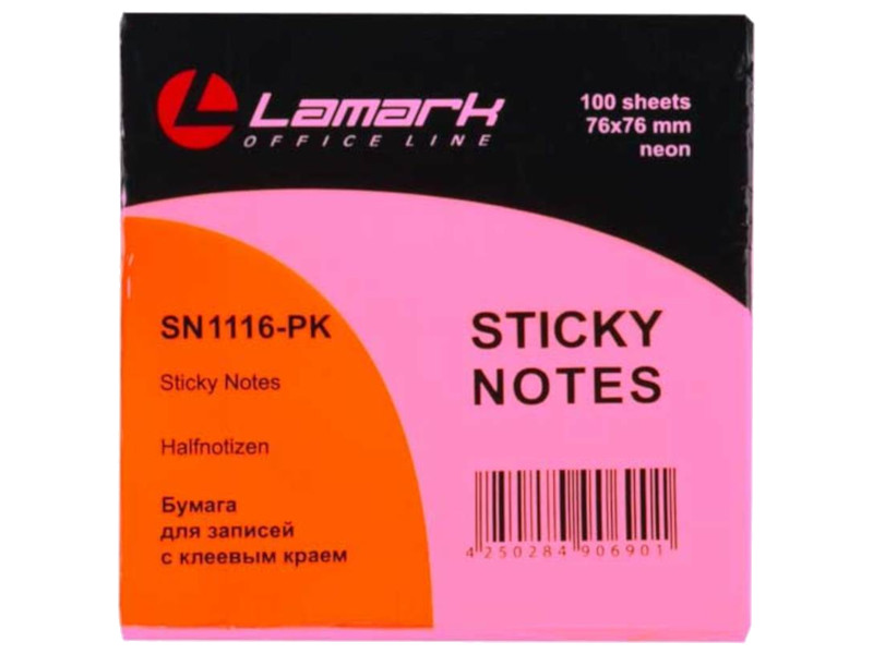 

Стикеры Lamark 76x76mm Neon Pink SN1116-PK, SN1116-PK