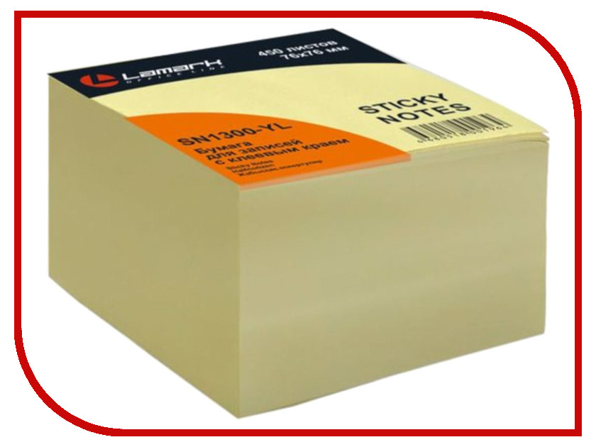 

Стикеры Lamark 76x76mm 450 листов Yellow SN1300-YL, SN1300-YL