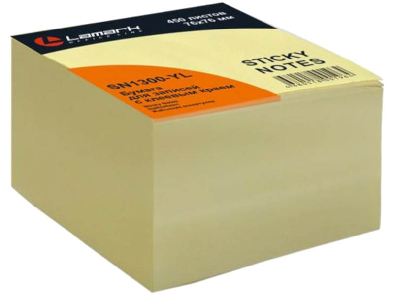 

Стикеры Lamark 76x76mm 450 листов Yellow SN1300-YL, SN1300-YL