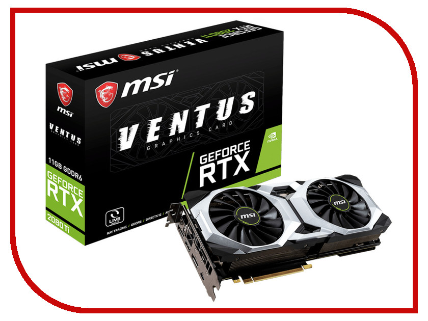 фото Видеокарта MSI GeForce RTX 2080 Ti 1545Mhz PCI-E 3.0 11264Mb 14000Mhz 352 bit HDMI 3xDP RTX 2080 Ti Ventus 11G