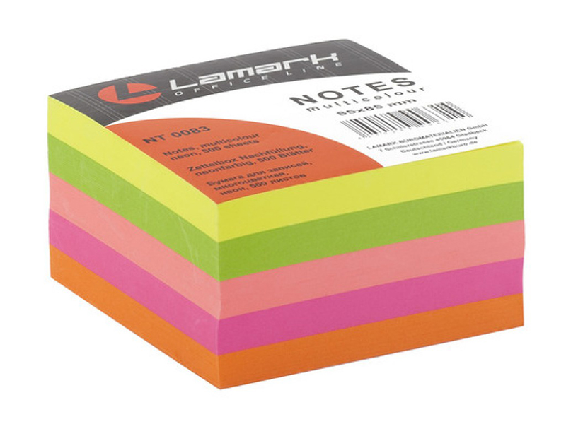

Стикеры Lamark 85x85mm 500 листов 5 Neon Colors NT0083, NT0083