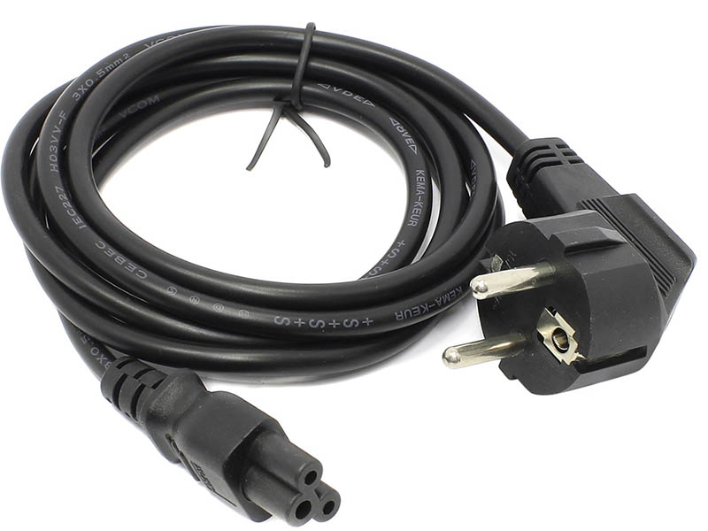 Кабель Vcom 3-pin 1.8m CE022-CU0.5-1.8M кабель питания vcom для ноутбуков 1 8м 3g 0 5mm 220v ce022 cu vde стандарт ce022 cu0 5 1 8m