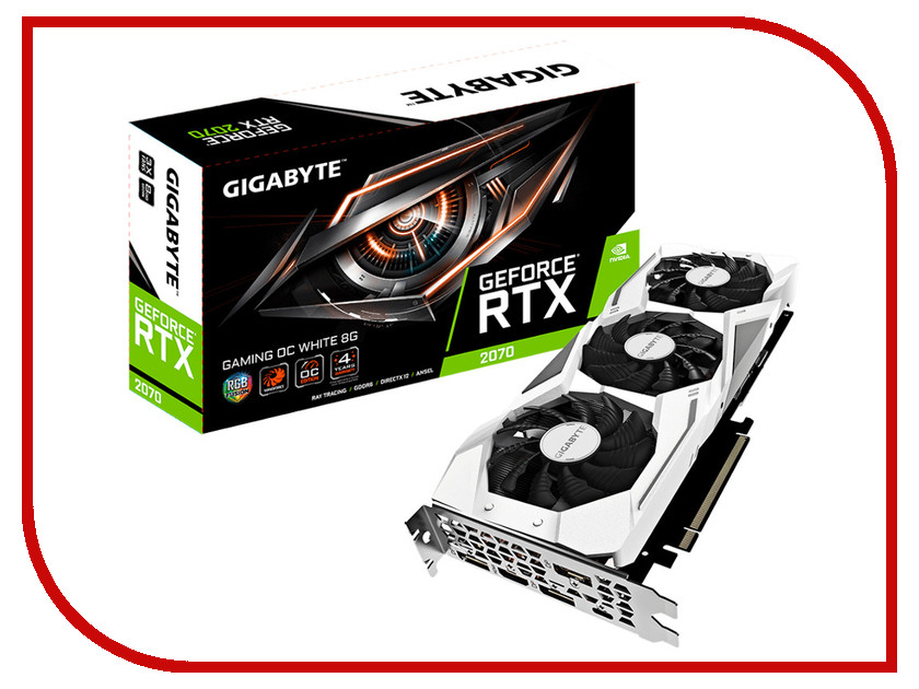 

Видеокарта GigaByte GeForce RTX 2070 Gaming OC 1725Mhz PCI-E 3.0 8192Mb 14000Mhz 256 bit UCB-C HDMI 3xDP GV-N2070GAMINGOC WHITE-8GC, GV-N2070GAMINGOC WHITE-8GC