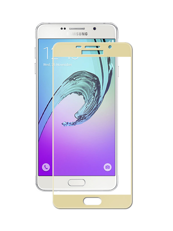 

Аксессуар Защитное стекло Ainy для Samsung Galaxy A7 2016 A710/A7100 Full Screen Cover 0.33mm Gold AF-S477L, Samsung Galaxy A7 2016