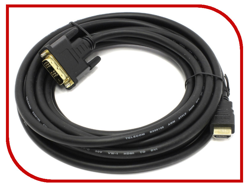 фото Аксессуар Telecom HDMI M to DVI-D M 5m CG480G-5M