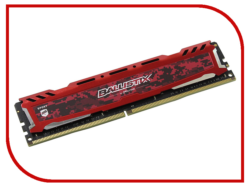 

Модуль памяти Crucial Ballistix Sport LT Red DDR4 DIMM 2400MHz PC4-19200 CL16 - 16Gb BLS16G4D240FSE, BLS16G4D240FSE