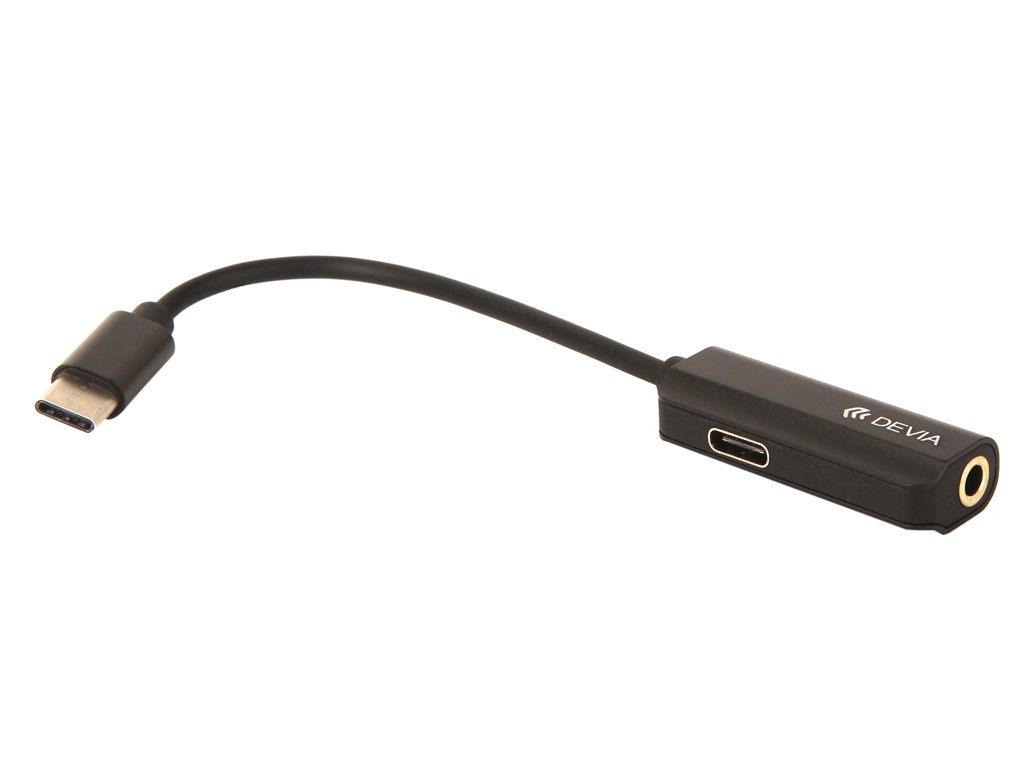 

Аксессуар Devia Type-C + 3.5mm Jack Charging Splitter Black, Type-C + 3.5mm Jack Charging Splitter