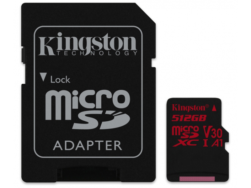 фото Карта памяти 512Gb - Kingston MicroSDXC Class10 UHS-I U3 Canvas React SDCR/512GB