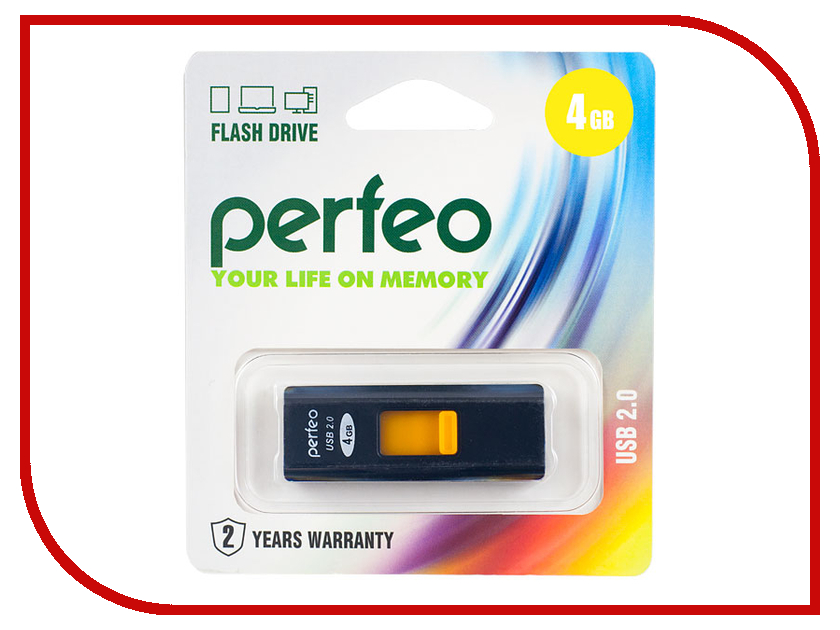 фото USB Flash Drive 4Gb - Perfeo S02 Black PF-S02B004