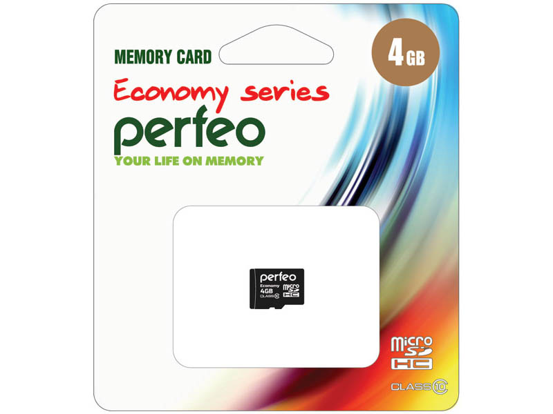 

Карта памяти 4Gb - Perfeo Micro Secure Digital HC Class 10 PF4GMCSH10ES, PF4GMCSH10ES