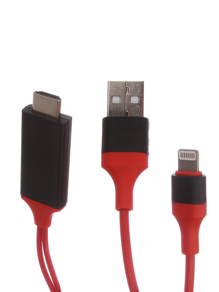 фото Аксессуар gurdini lightning to hdtv cable 1080hd 2.0m red 907523