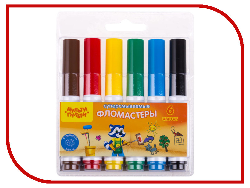 

Фломастеры Мульти-пульти Приключения Енота 6 цветов WP_19279, WP_19279