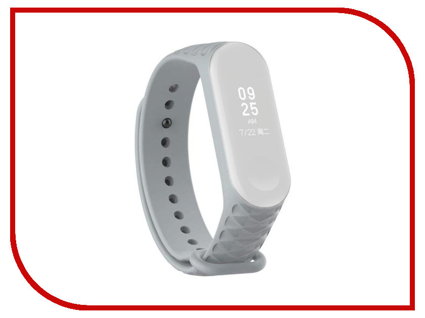 

Aксессуар Ремешок Activ for Xiaomi Mi Band 3 Silicone Рельеф Gray 92414, 92414