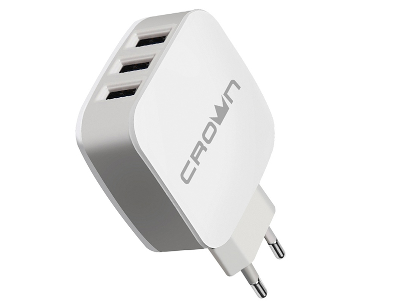 

Зарядное устройство Crown CMWC-3053 3xUSB White-Grey, CMWC-3053