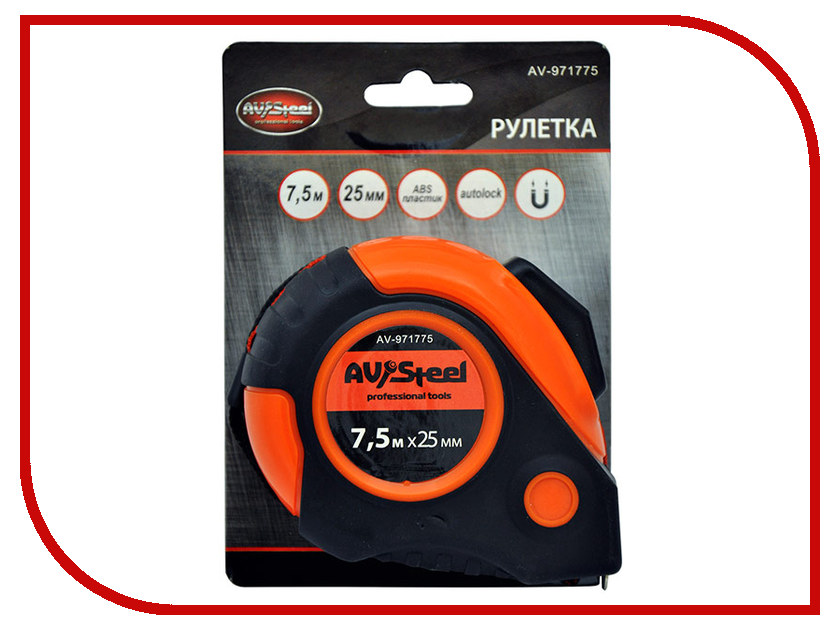 

Рулетка AV Steel 7.5m x 25mm AV-971775, AV-971775