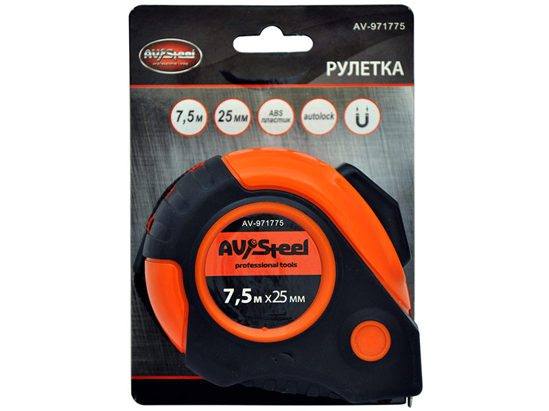 

Рулетка AV Steel 7.5m x 25mm AV-971775, AV-971775