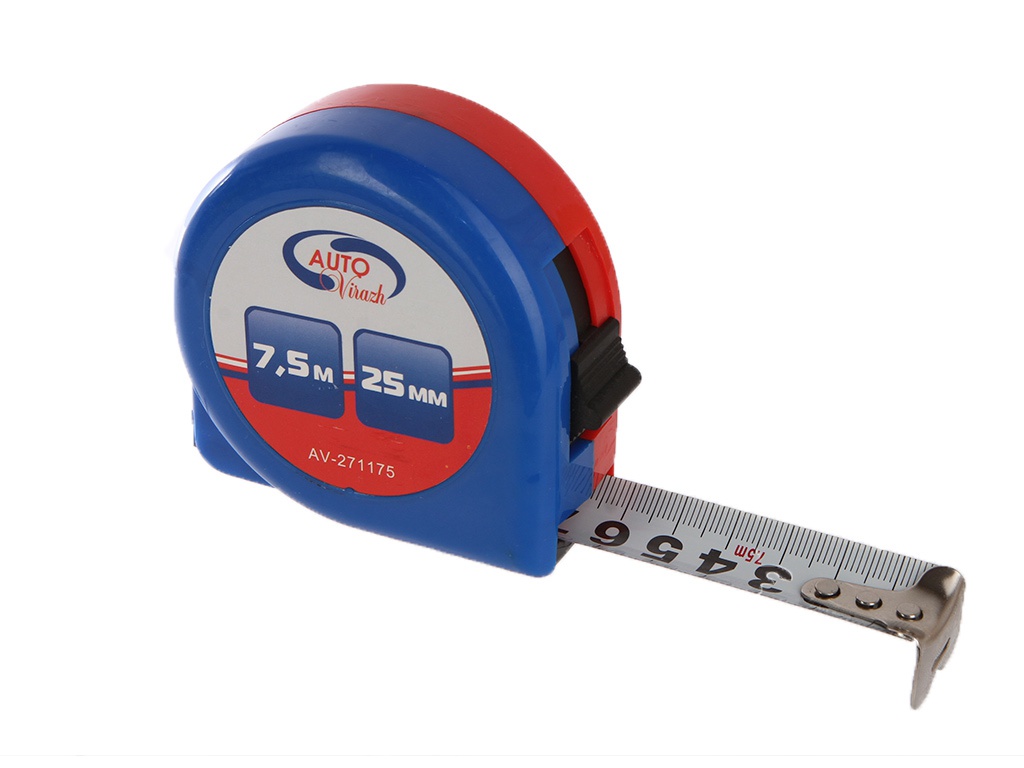 

Рулетка Autovirazh 7,5m x 25mm AV-271175, AV-271175