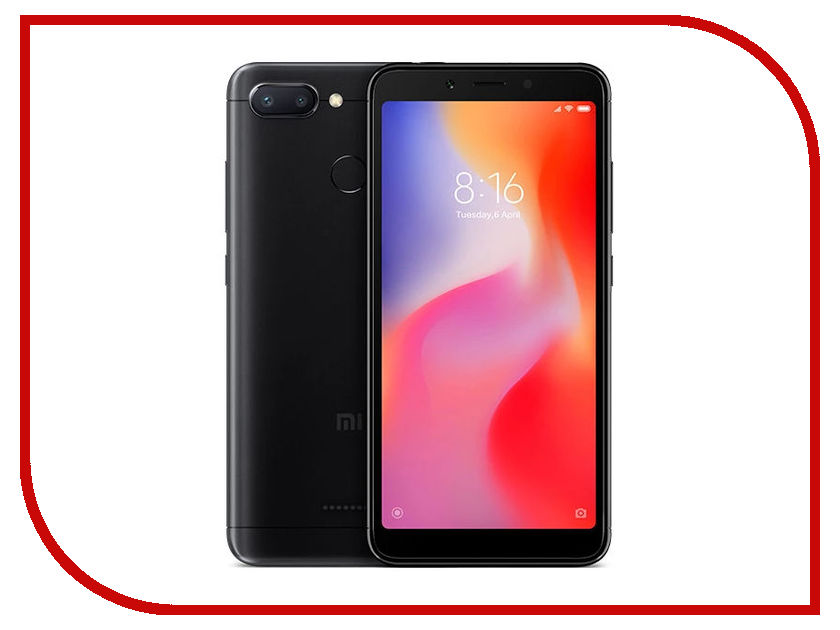 

Сотовый телефон Xiaomi Redmi 6 3/64GB Black, Redmi 6