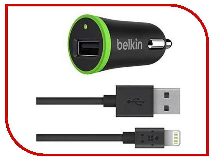 

Зарядное устройство Belkin USB 2.4A Lightning 1.2m Black F8J121bt04-BLK, F8J121bt04-BLK