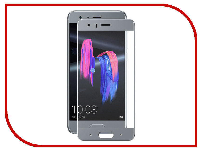 

Аксессуар Закаленное стекло DF для Honor 9 Full Screen + Full Glue hwColor-28 Grey Frame, hwColor-28