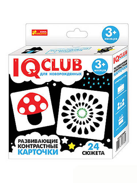 

Пособие Ranok Creative IQ Club Развивающие контрастные карточки 13152050Р, 13152050Р