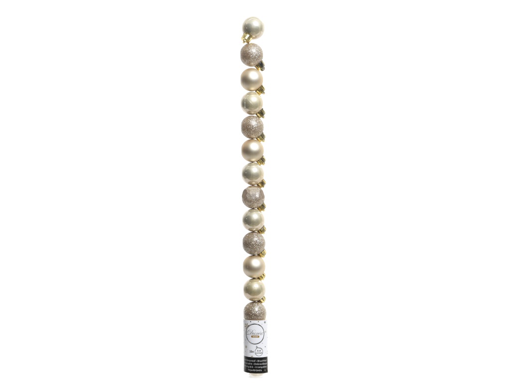 фото Украшение kaemingk набор шаров миниатюрные 3cm 15шт pearl 021676