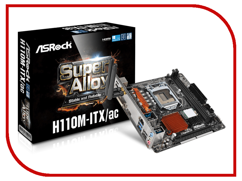 

Материнская плата ASRock H110M-ITX/ac, H110M-ITX/AC