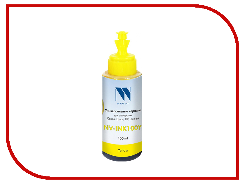 фото Чернила NV Print NV-INK100 универсальные на водной основе Yellow 100ml для Сanon / Epson / НР / Lexmark