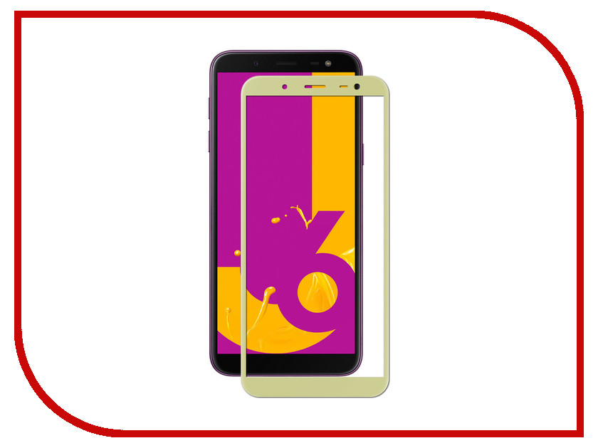 

Аксессуар Защитное стекло для Samsung Galaxy J6 2018 SM-G600 Krutoff Full Screen Gold 02636, 02636